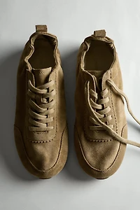 Soft leather trainers