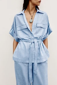 LINEN SAFARI SHIRT