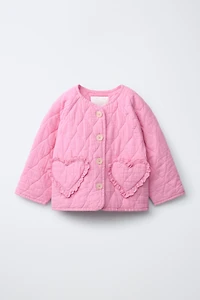 QUILTED JACKET WITH HEART POCKETS