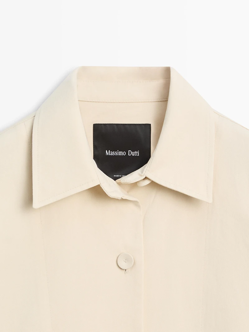 Cotton trench coat with roll-up sleeves