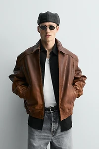 VINTAGE EFFECT LEATHER JACKET LIMITED EDITION