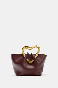 METAL-HANDLE HANDBAG