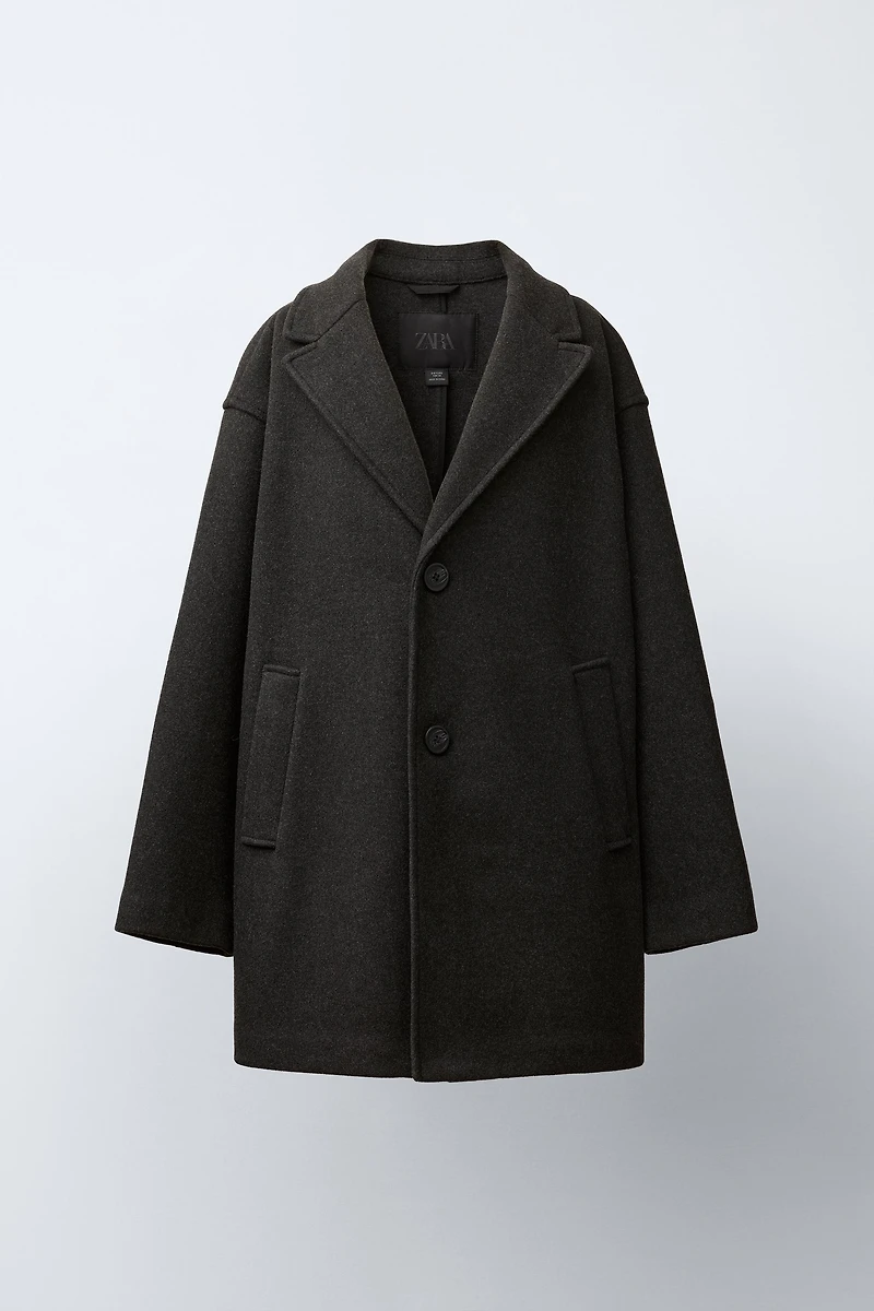 MANTEAU LONG EN DRAP DE LAINE