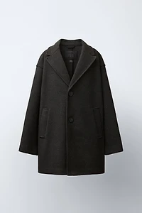MANTEAU LONG EN DRAP DE LAINE
