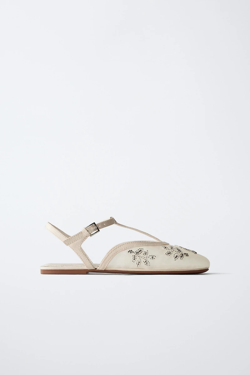 EMBROIDERED FANTASY SLINGBACK BALLET FLATS