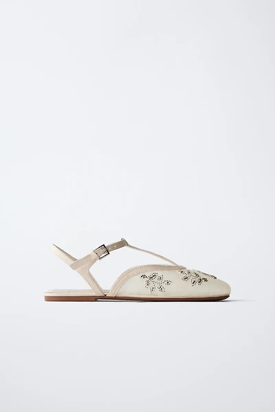 EMBROIDERED FANTASY SLINGBACK BALLET FLATS