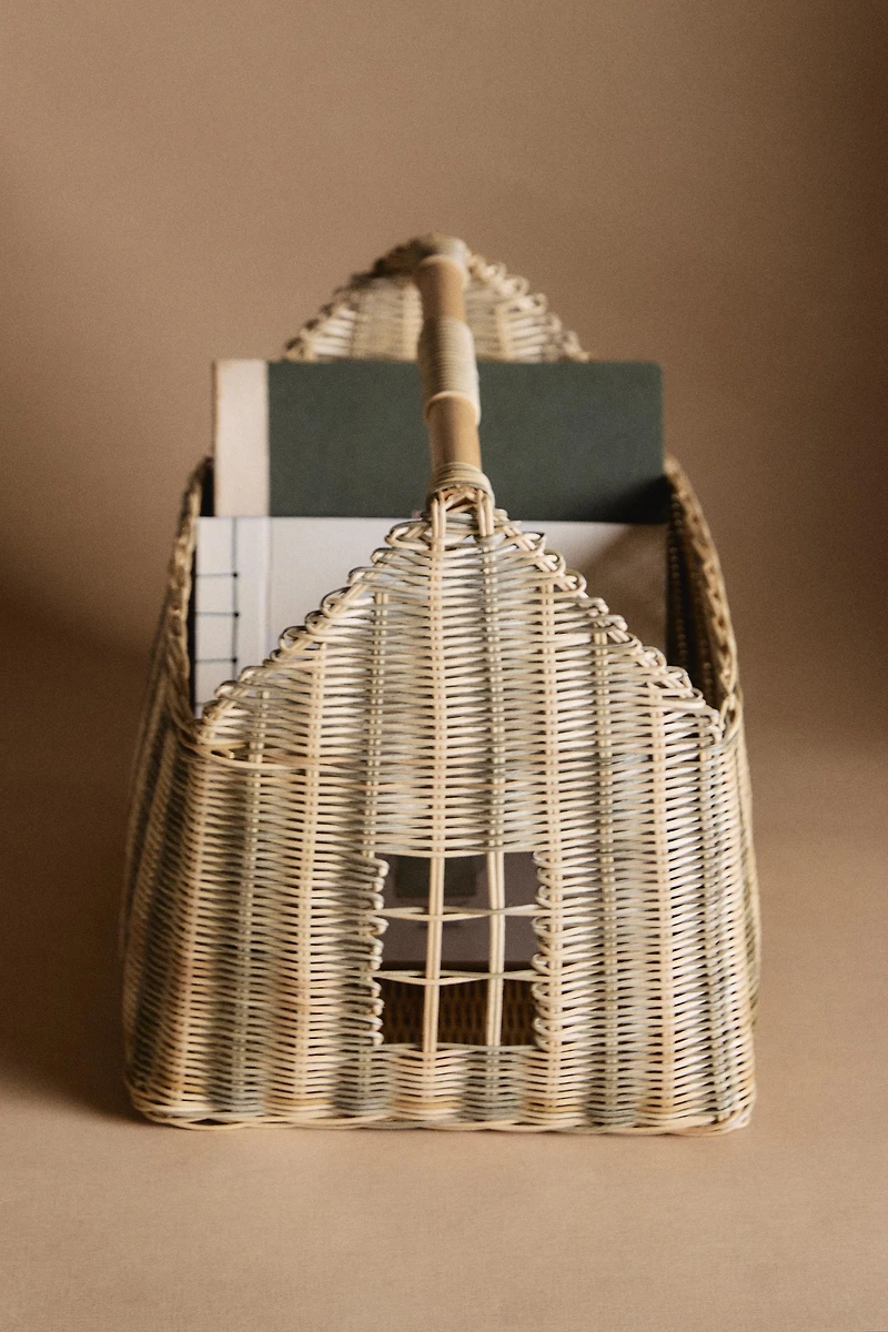 KIDS STRIPED HOUSE BASKET