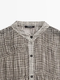 Gathered gingham shirt