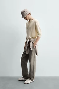 WOOL-COTTON HENLEY JUMPER