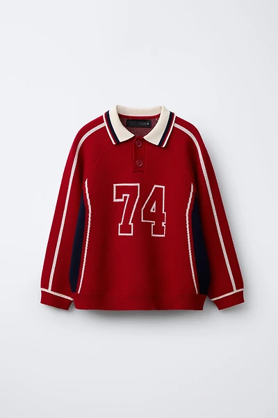 PULL EN MAILLE POLO NUMÉRO