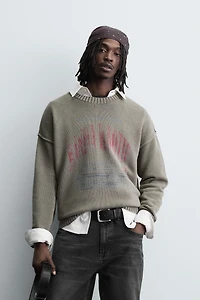 WASHED PRINTED SWEATER