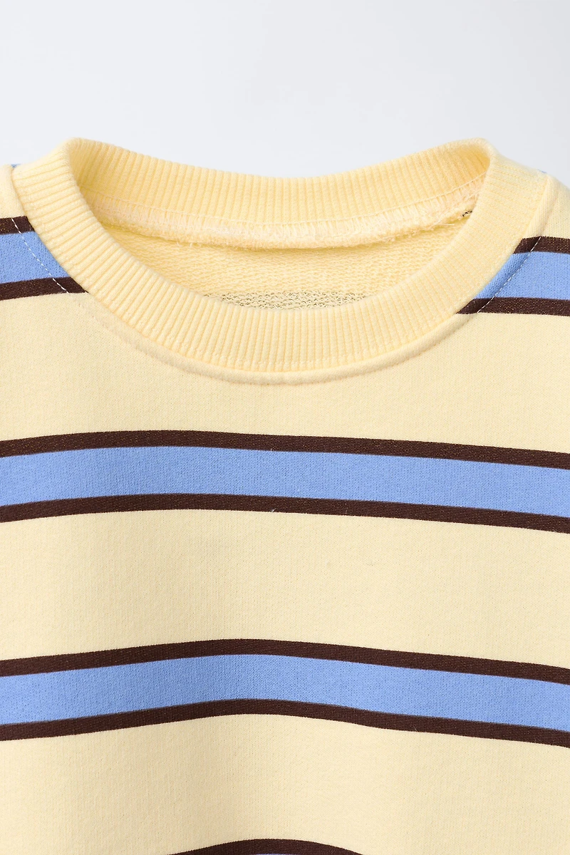 STRIPED PRINT SWEATSHIRT