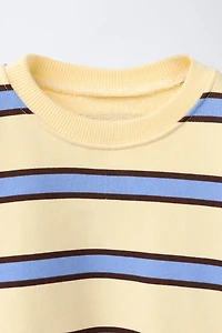 STRIPED PRINT SWEATSHIRT