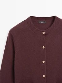 Knit cardigan with gold buttons