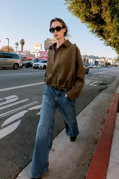 VESTE BOMBER EFFET DAIM