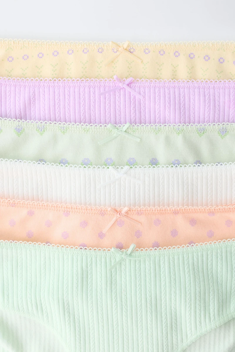 6-14 YEARS / SIX-PACK OF FLORAL UNDERWEAR