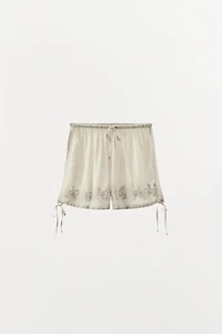 EMBROIDERED BEADED SHORTS