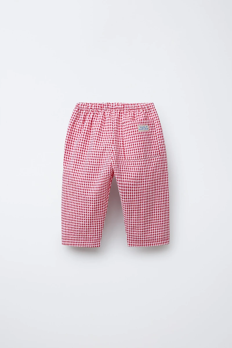 GINGHAM BAGGY PANTS