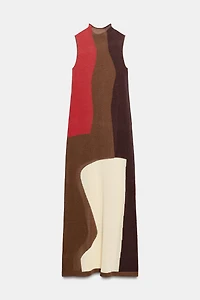 COLOR BLOCK KNIT DRESS