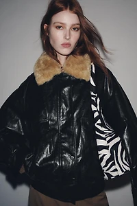 FAUX FUR COLLAR JACKET ZW COLLECTION