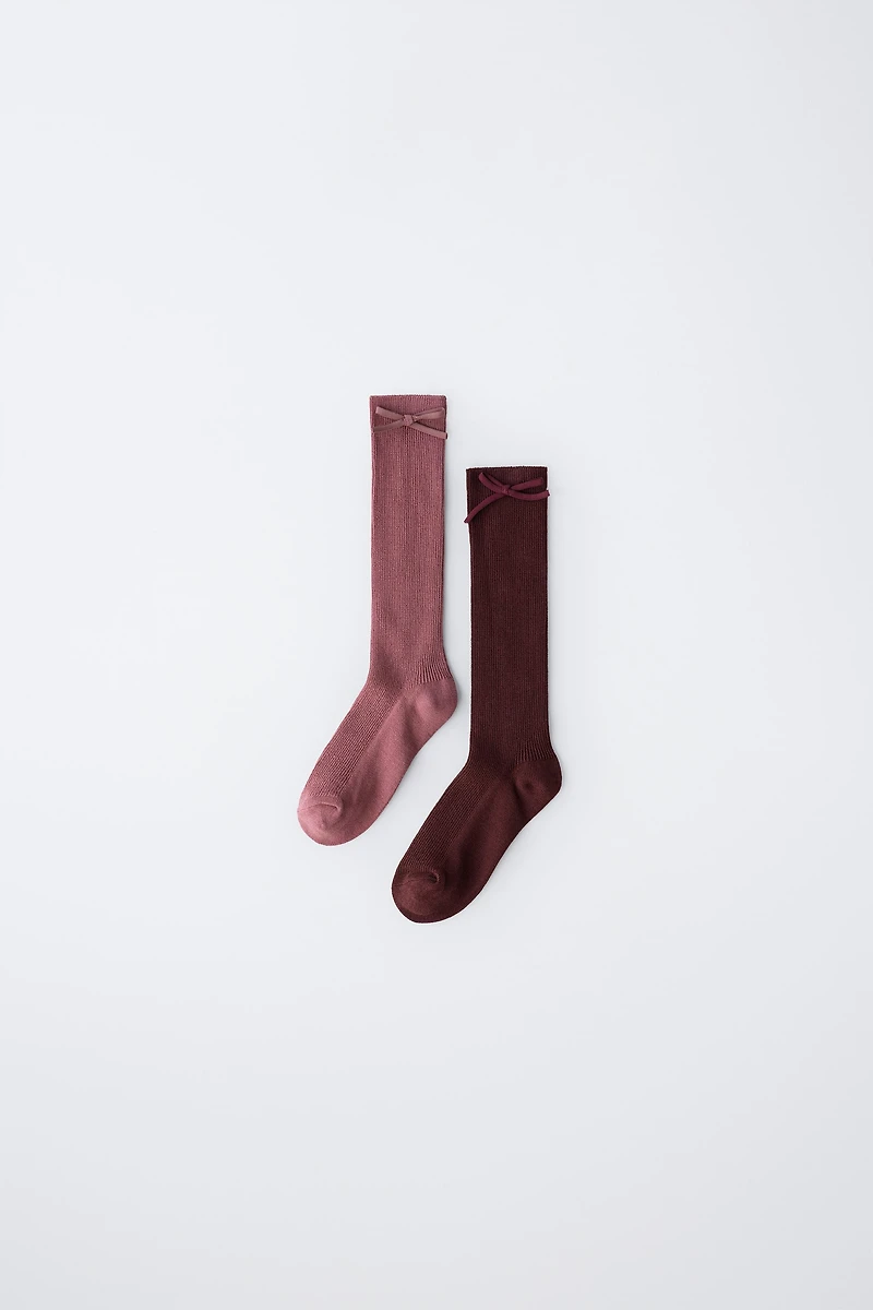 TWO-PACK OF HIGH SOCKS WITH BOW