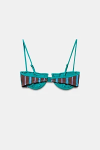 STRIPED UNDERWIRE BIKINI TOP