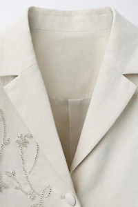 BEADED LINEN BLAZER