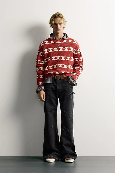 GEOMETRIC JACQUARD RELAXED FIT JUMPER