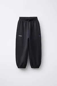 BALLOON PLUSH PANTS WITH TEXT