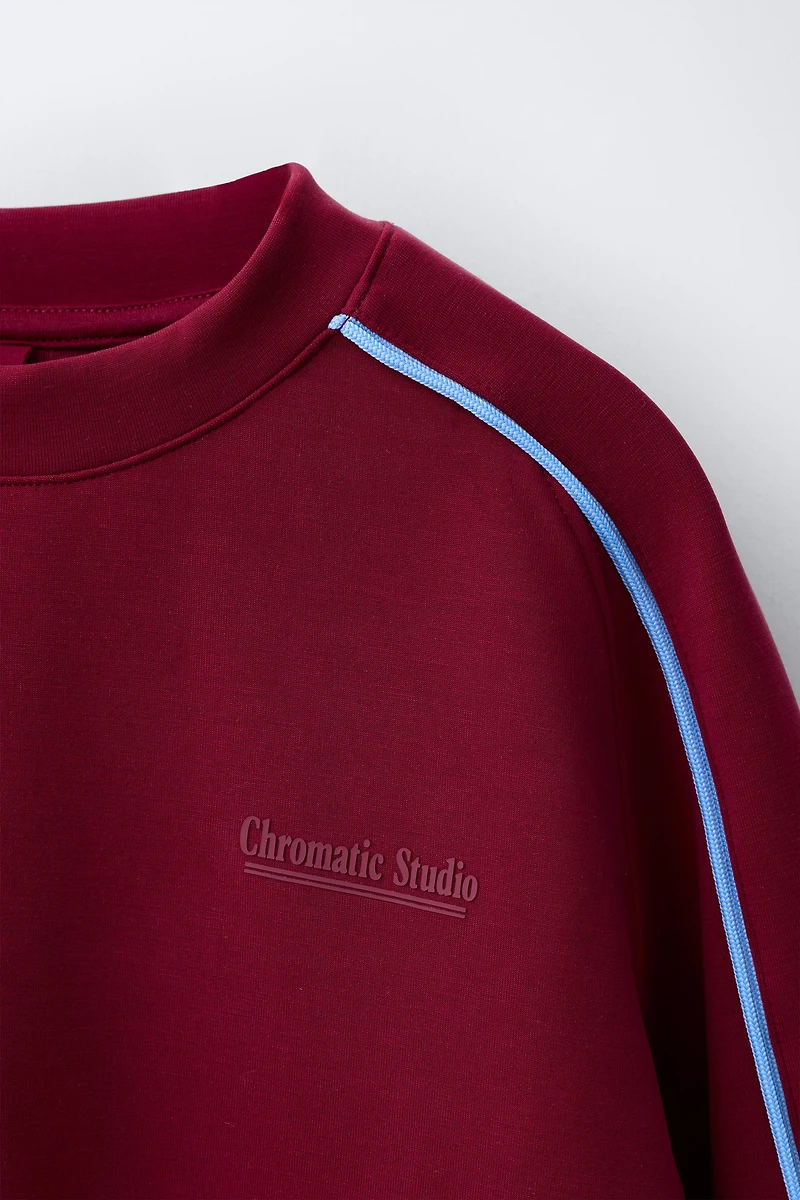 CONTRAST MODAL ATHLETIC SWEATSHIRT