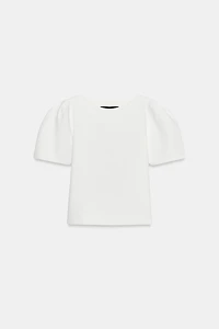TOP EN MAILLE À MANCHES BOUFFANTES