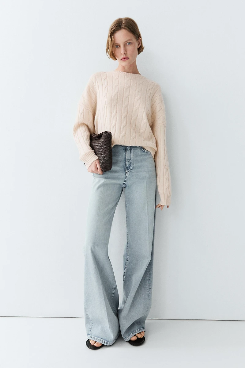 100% cashmere cable-knit sweater