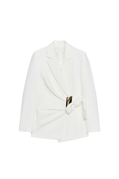 DOUBLE BREASTED BLAZER WITH BUCKLE
