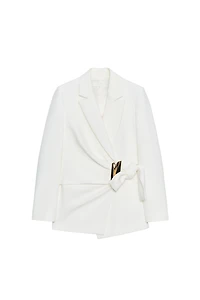 DOUBLE BREASTED BLAZER WITH BUCKLE
