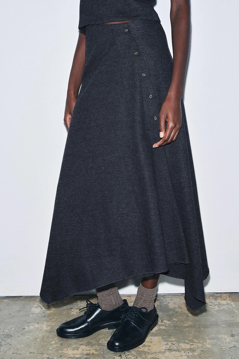 JUPE LONGUE CÔTELÉE DOUCE