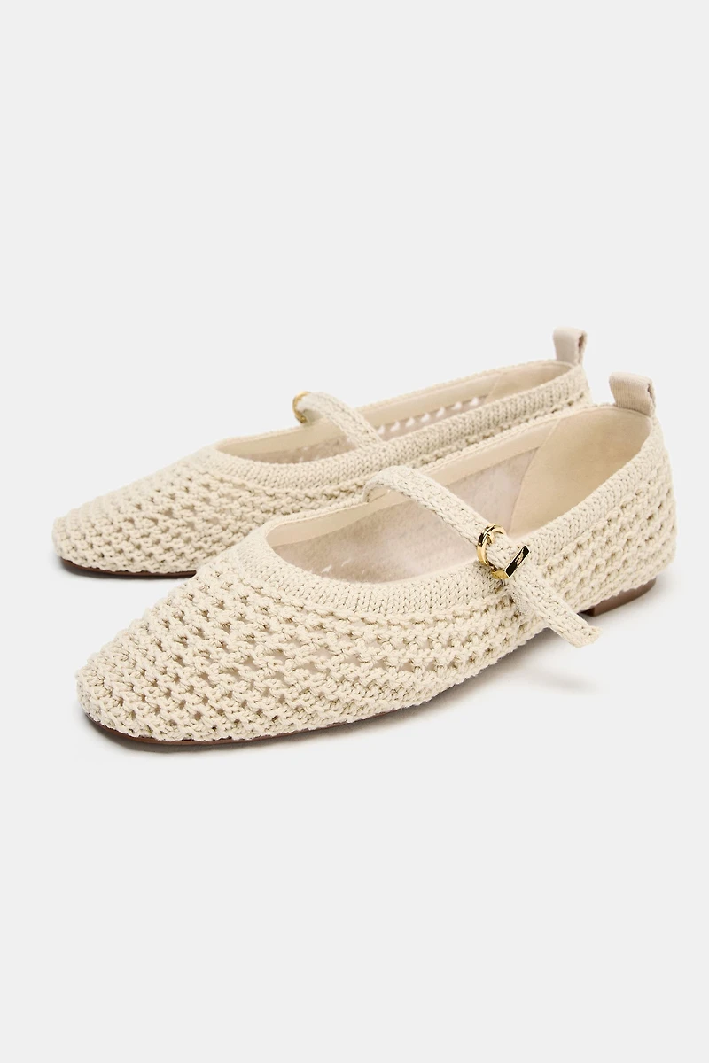 BRAIDED EFFECT FLAT BALLET FLATS