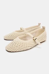 BRAIDED EFFECT FLAT BALLET FLATS