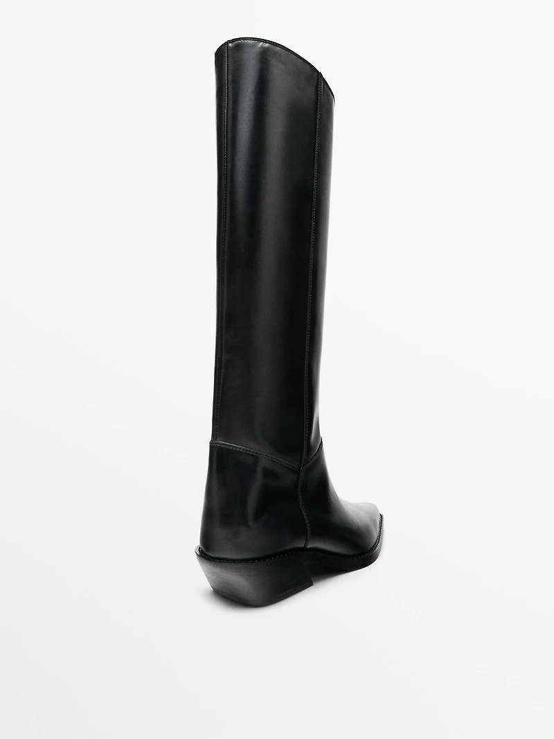 Leather cowboy boots