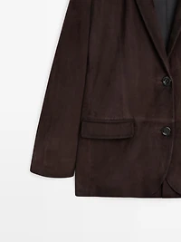 Blazer en cuir effet daim