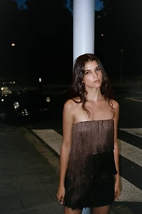 ROBE BUSTIER À FRANGES