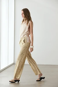 Ramie blend trousers