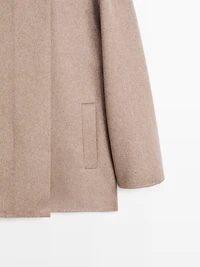 Manteau laine à col montant