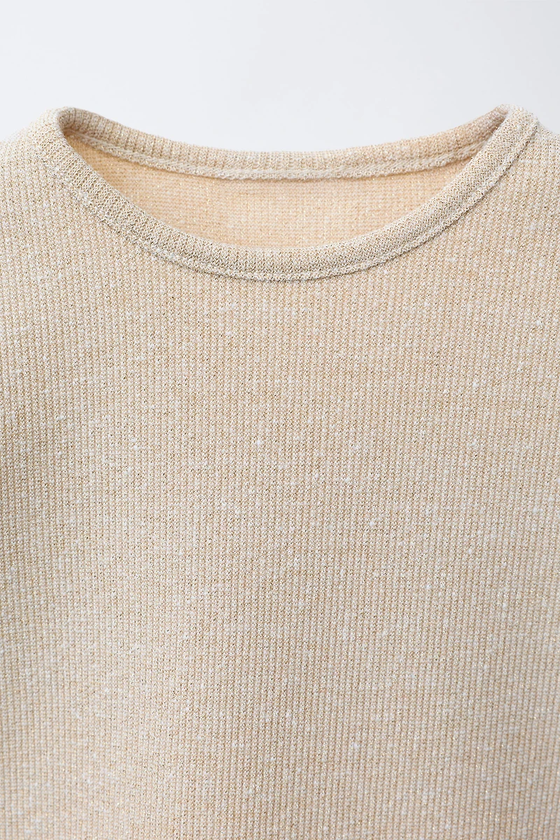 SPARKLY RIBBED T-SHIRT