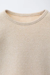 SPARKLY RIBBED T-SHIRT