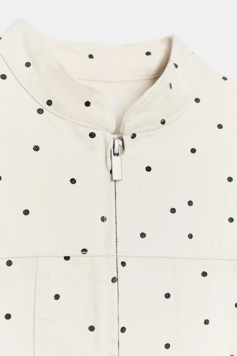 VESTE CINTREE À POIS