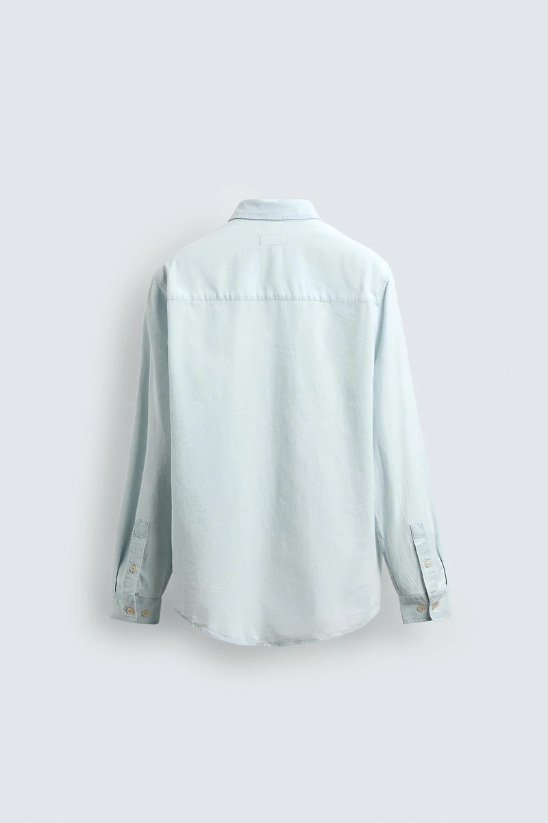 LIGHTWEIGHT COTTON DENIM SHIRT