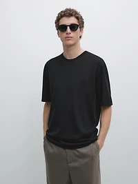 Short sleeve wool blend T-shirt