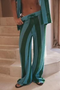 PANTALON EN MAILLE À RAYURES