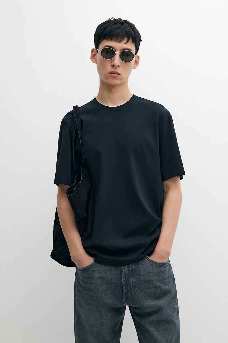 T-shirt double col 100 % coton