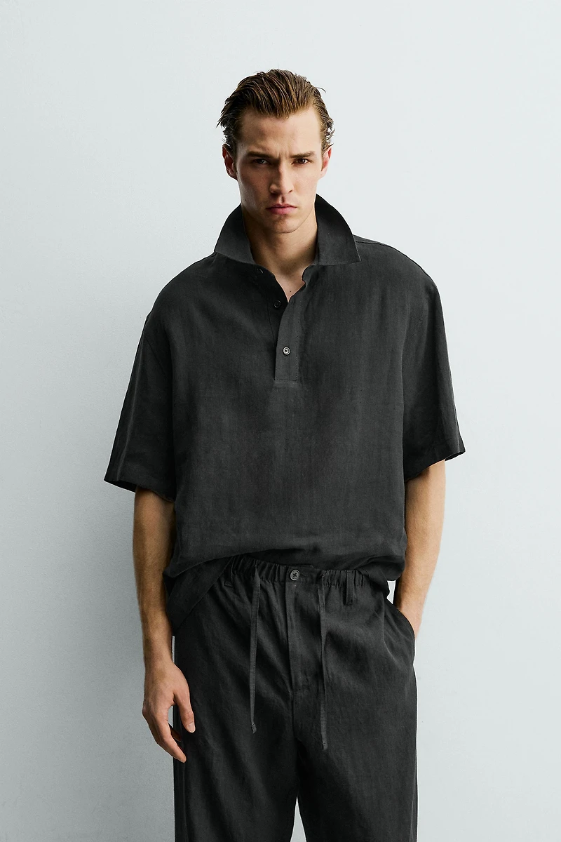 100% LINEN POLO SHIRT